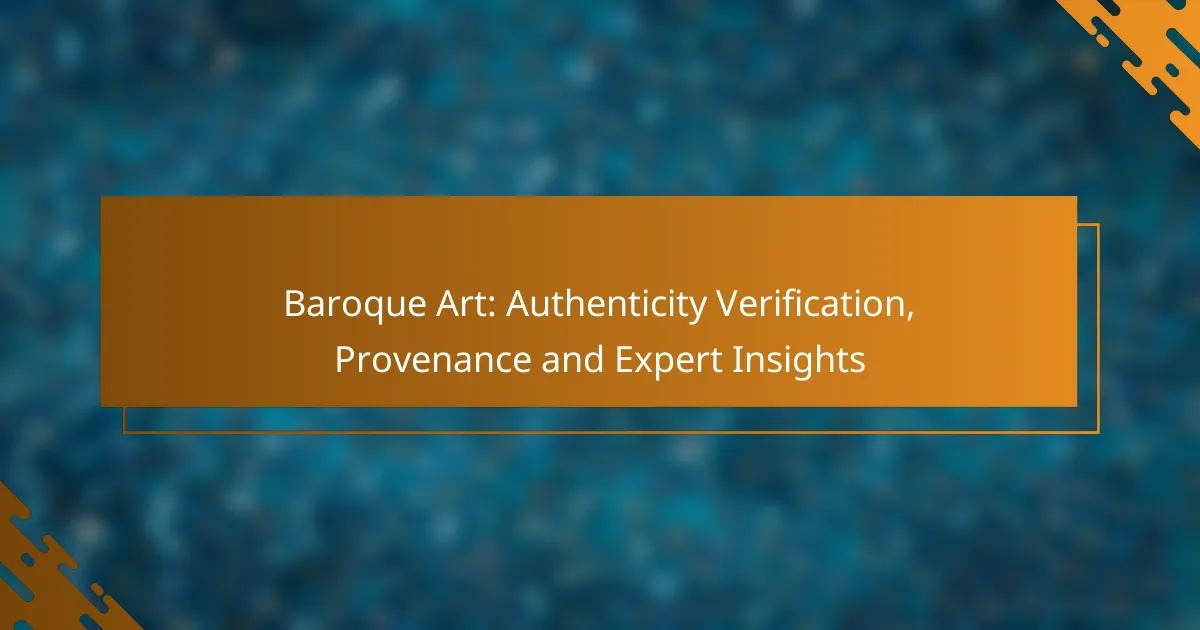 Baroque Art: Authenticity Verification, Provenance and Expert Insights