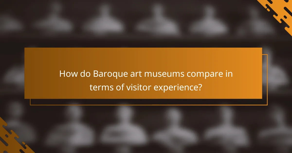 How do Baroque art museums compare in terms of visitor experience?