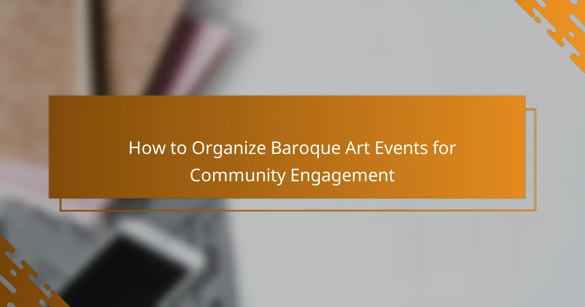 How to Organize Baroque Art Events for Community Engagement