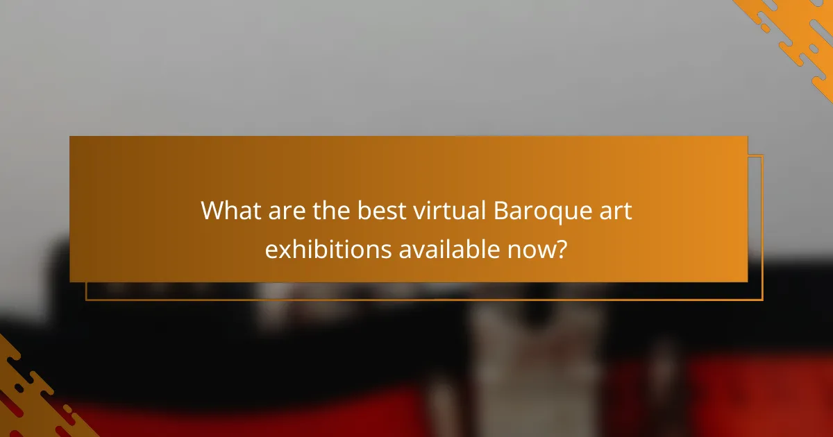 What are the best virtual Baroque art exhibitions available now?