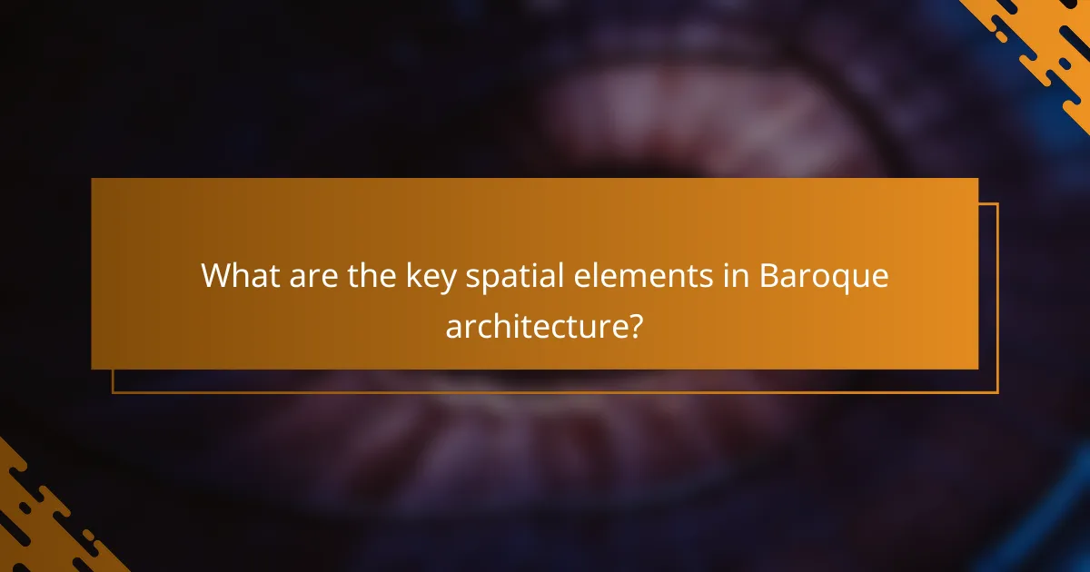 What are the key spatial elements in Baroque architecture?
